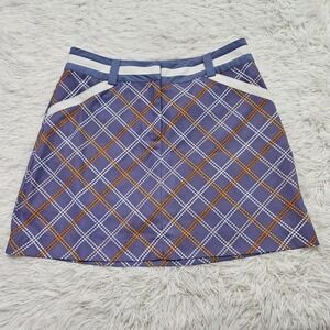 Nike Golf Dri-fit Purple Houndstooth Golf Tennis Athletic Stretchy Skort‎ Sz 10